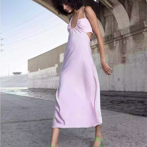 A.L.C NWT Tuberose Sienna Halter Neck Elegant Pink Dress with adjustable…
